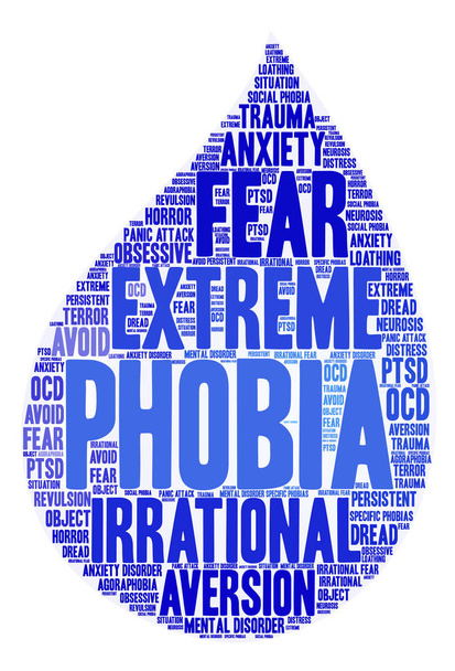 Phobie-Wortwolke - Vektor, Bild
