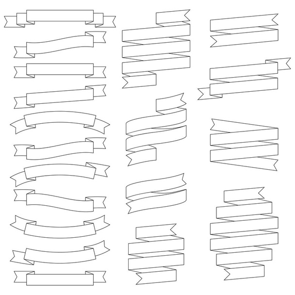 Set of contours of ribbons, vector illustration - Vektor, Bild