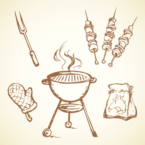 Rack egy barbecue. Vektoros rajz - Vektor, kép