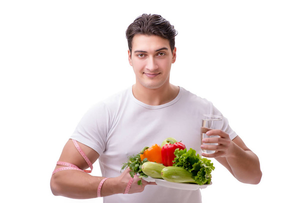 Erkekte sağlıklı beslenme kavramı - Fotoğraf, Görsel