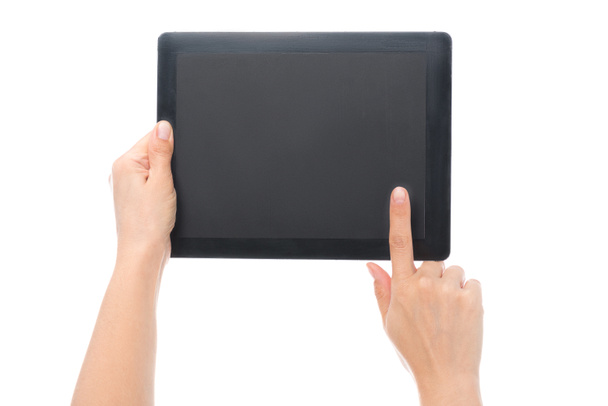 hands holding digital tablet - Photo, Image