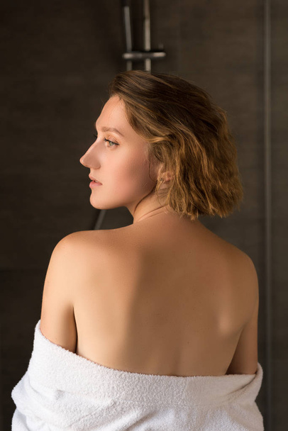 young woman in towel - Photo, Image