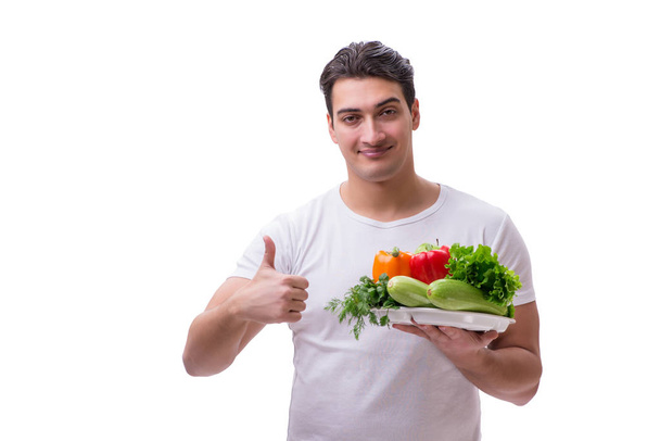 Hombre en concepto de alimentación saludable
 - Foto, Imagen