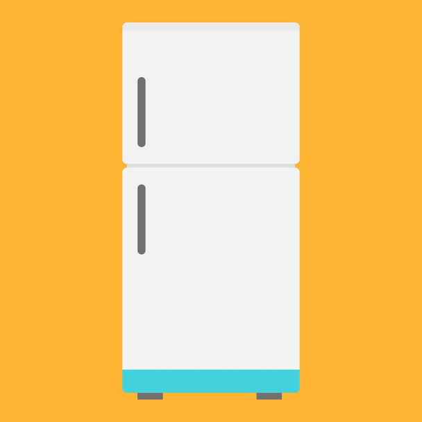 platte pictogram koelkast - Vector, afbeelding