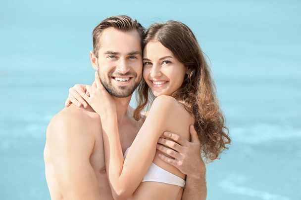 Beautiful young couple at sea resort - Photo, Image