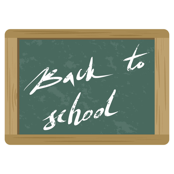Vector illustration. Hand-written inscription "Back to school" on a blackboard - Vector, Image