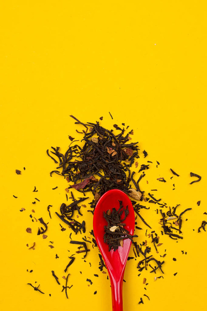 Tea composition with spoon - Photo, Image