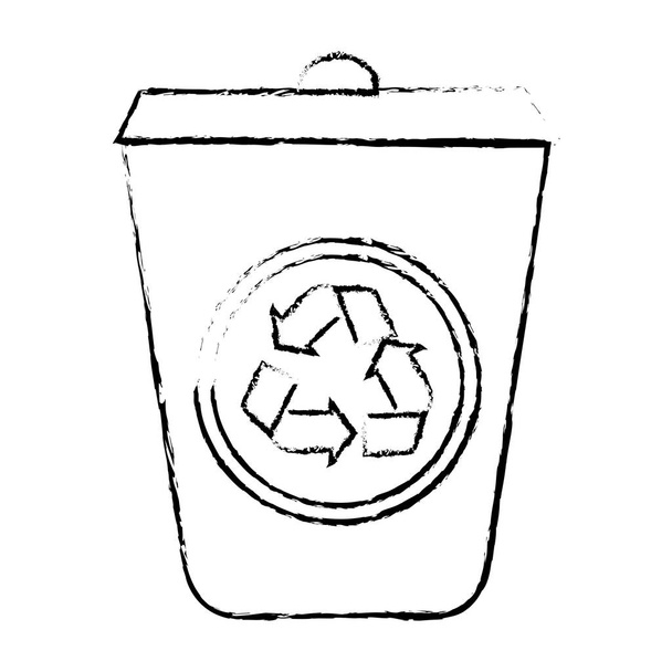 écologie recyclage bin icône isolée
 - Vecteur, image
