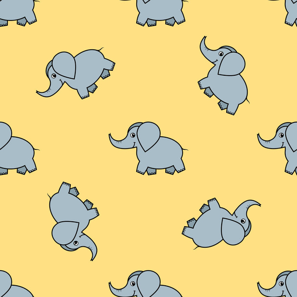 baby cute seamless pattern with elephants. Baby seamless pattern with painted elephants. Seamless elephant cartoon pattern. - Φωτογραφία, εικόνα