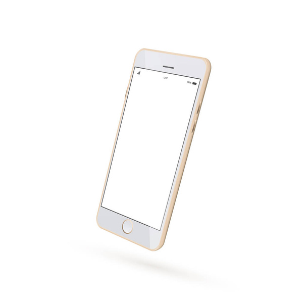 Realistinen älypuhelin mallina. 3d Näkökulma korkea yksityiskohtainen älypuhelin. Vektori vaaleanpunainen moderni älypuhelin mockup
. - Vektori, kuva