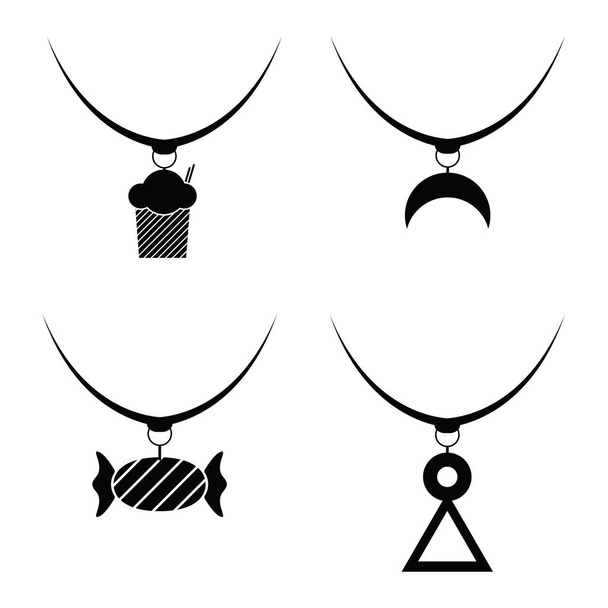 a nyaklánc ikon készlet - Vektor, kép