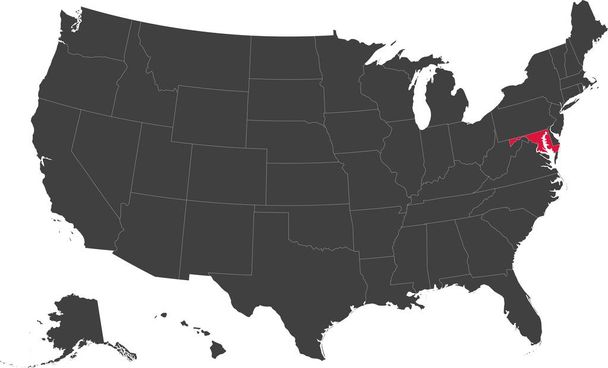 Maryland, ABD Haritası. - Vektör, Görsel