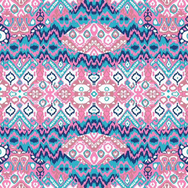 Ethnic bohemian arabesque pattern. Zigzag geometric retro abstra - Vector, Image