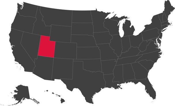 ユタ州、アメリカ合衆国の地図. - ベクター画像