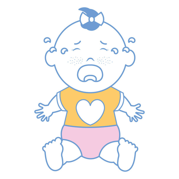 De kleren van de baby huilen - Vector, afbeelding