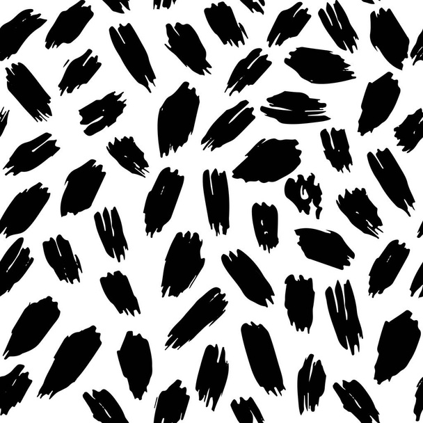 handgezeichnete monochrom schwarz-weiße nahtlose abstrakte Muster. Tusche skizziert Textur und Hintergrund. - Vektor, Bild