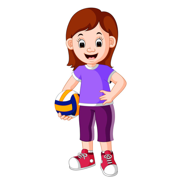 Female Volleyball Player - Διάνυσμα, εικόνα
