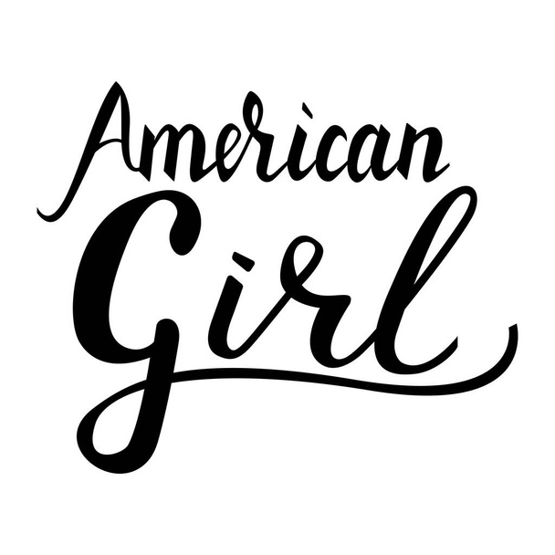 Inscription brush American girl - Vector, Image