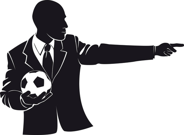 サッカー ボールのコーチ - ベクター画像