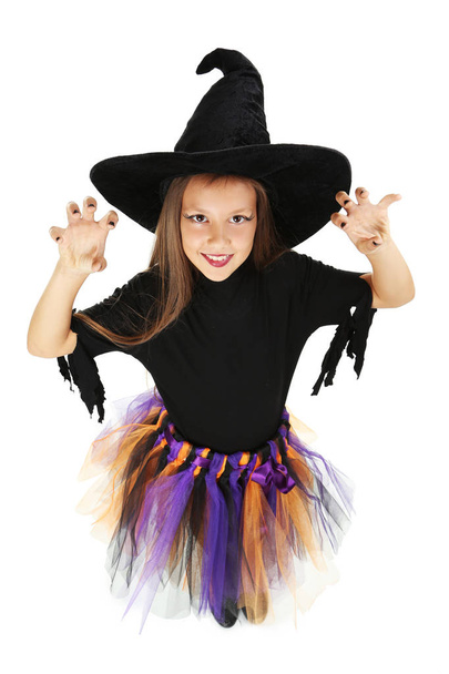Beautiful girl witch on a white background - Photo, Image