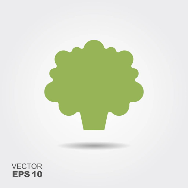 Brokkoli flache Ikone Vektor, bunte Logo-Illustration isoliert auf weiß - Vektor, Bild