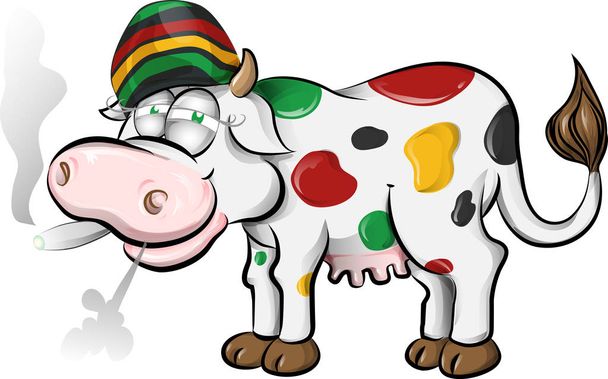 kreskówka krowa jamajski - Wektor, obraz