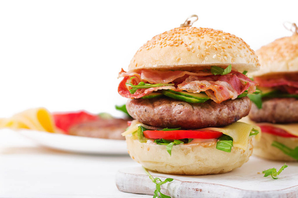 große Sandwiches, Hamburger  - Foto, Bild