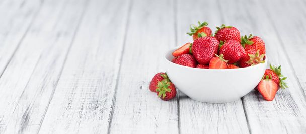  Strawberries on wooden table - Valokuva, kuva