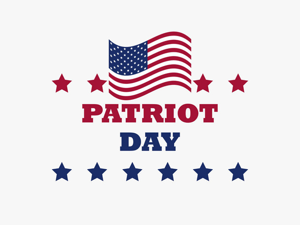 Patriot Day Yhdysvaltain lippu valkoisella taustalla. Muistopäivä 9 / 11. Vektoriesimerkki
 - Vektori, kuva
