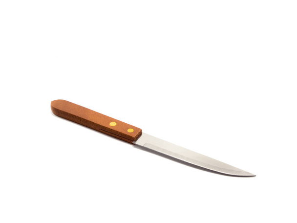 un cuchillo y un mango de madera
 - Foto, Imagen