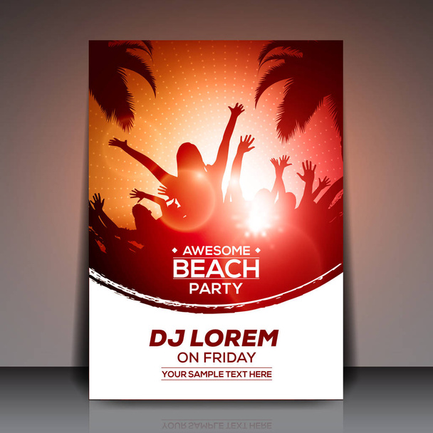 Влітку пляж партії flyer шаблон  - Вектор, зображення