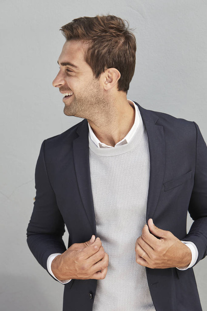 Laughing dude in suit jacket - Photo, image