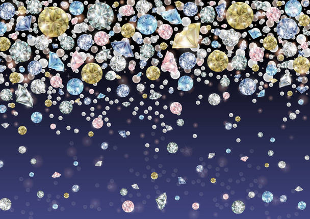 Diamonds and pearls background  - Vector, Image