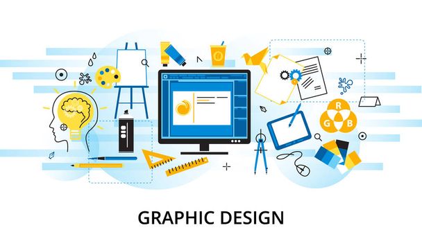 Infographic concept of graphic design - Vector, Image