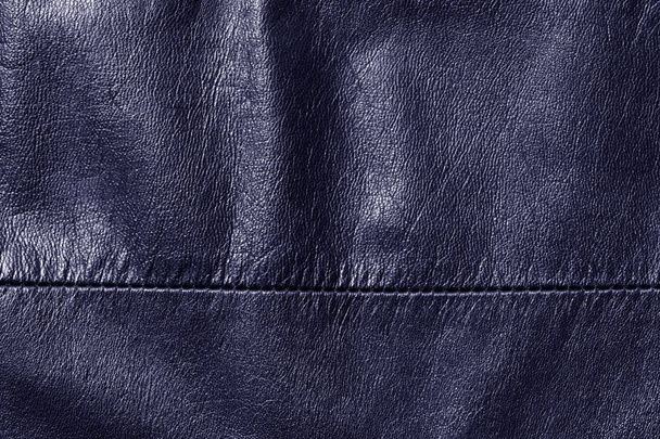 Blue color leather cloth surface. - Foto, Imagen
