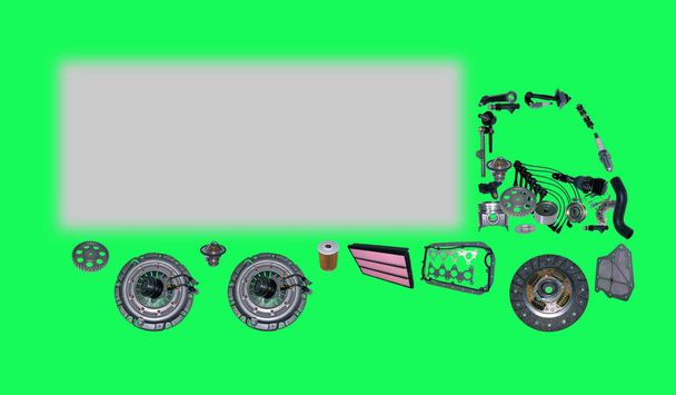 Ciężarówka obrazy połączone z nowych części zamiennych - Zdjęcie, obraz