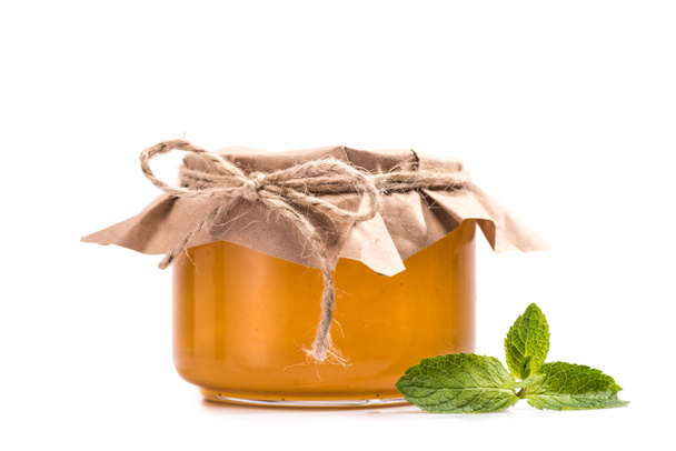 fresh honey in glass jar - Фото, зображення