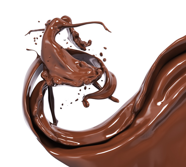 Splash chocolate 3d renderização
 - Foto, Imagem
