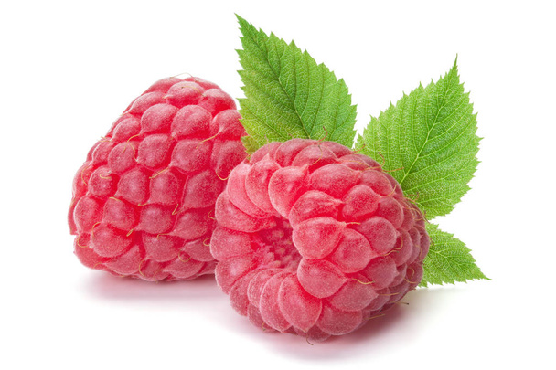 Ripe raspberries isolated on the white background. - Photo, Image