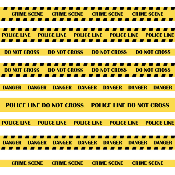 Police line and danger tapes - Vector, Image
