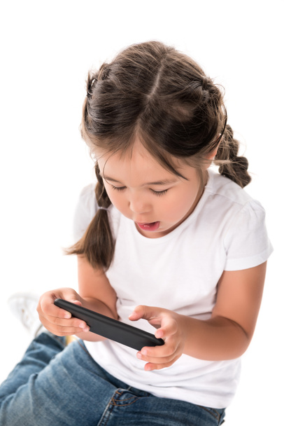 Akıllı telefon kullanan çocuk - Fotoğraf, Görsel