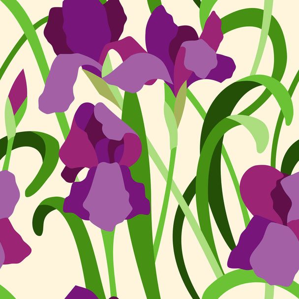 Iris seamless pattern - Vector, Image