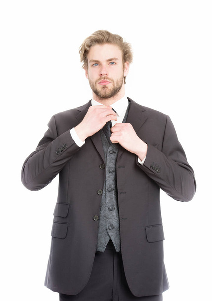 businessman in black formal outfit with serious face - Foto, Bild