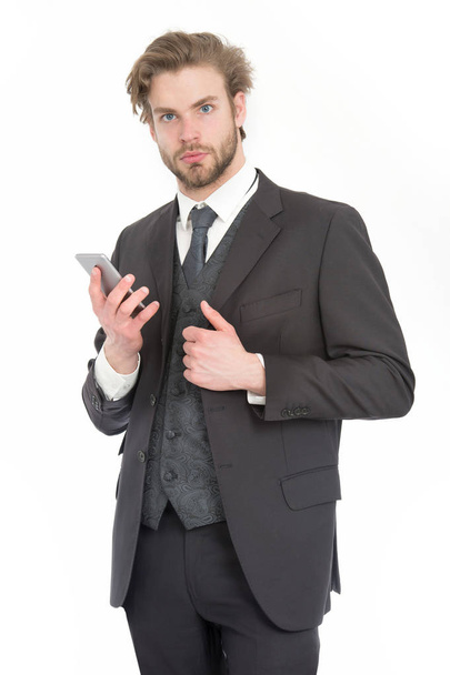 Businessman or ceo in black jacket. - 写真・画像