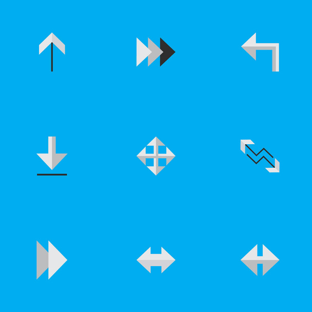 Vector illustratie Set van eenvoudige Cursor iconen. Elementen verder, laden, pijl en andere synoniemen pijl, exporteren en doorsturen. - Vector, afbeelding