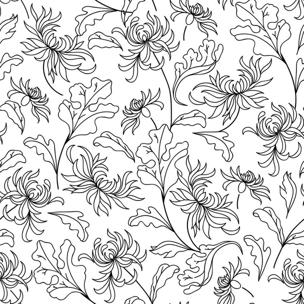Pattern with abstract flowers. Coloring book page   - Vector, imagen
