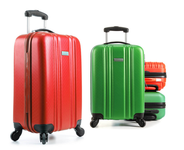 Utazási bőröndök elkülönített fehér háttér - Fotó, kép
