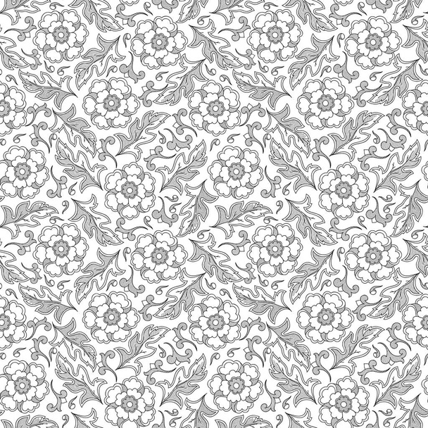 Pattern with abstract flowers. Coloring book page   - Vector, imagen