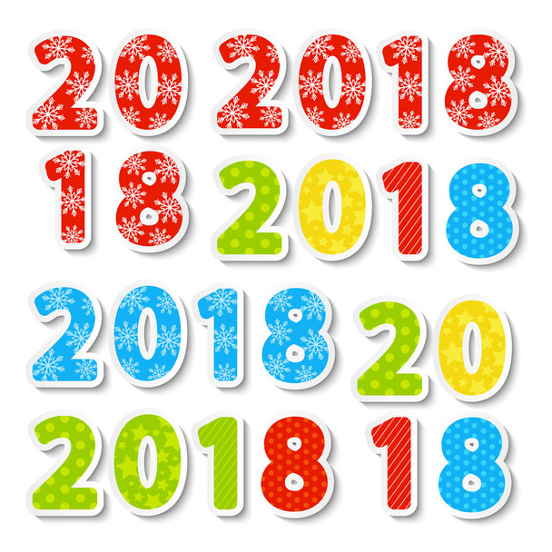 Set of 2018 numbers - Vector, Image