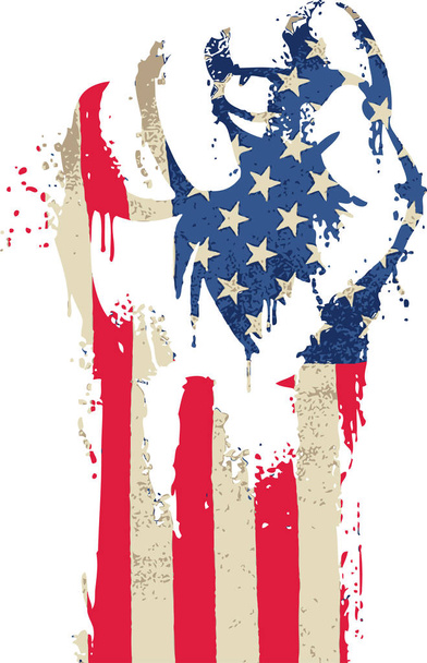 ανθρώπου γροθιά με σημαία των ΗΠΑ - Διάνυσμα, εικόνα